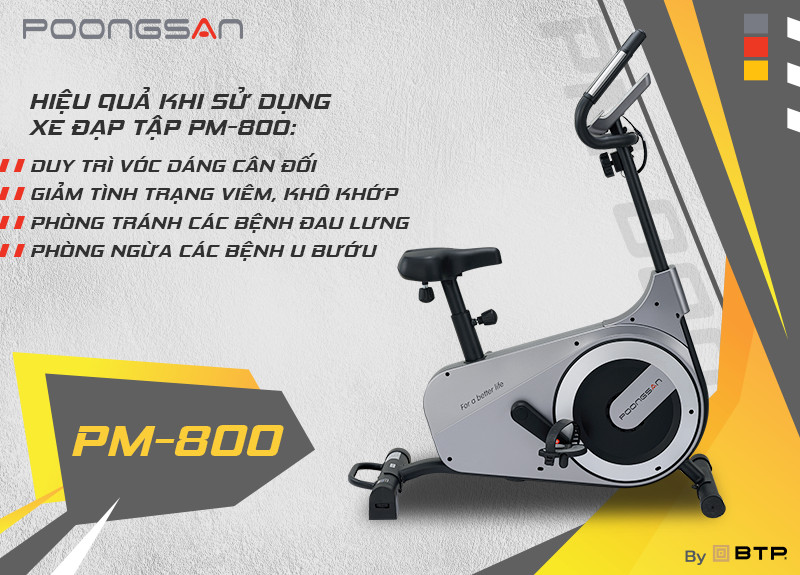 Xe đạp tập Poongsan PM-800 mang tới nhiều lợi ích cho người dùng